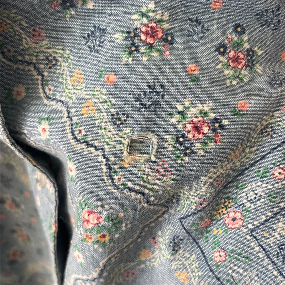 Vintage 90s Floral Cottagecore Dress Sleeveless Button Front Cotton Size 8 - Picture 8 of 10